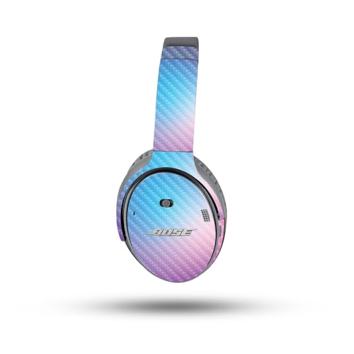 Image of MightySkins Carbon Fiber Skin Compatible with Bose QuietComfort 35 II Headphones - Royal Haze | Protective, Durable Textured Carbon Fiber Finish | Easy to Apply