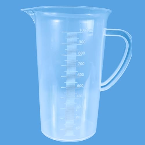 Image of ESAW Multipurpose Measuring Cup /Beaker /Jug Set for Kitchen, Cooking, Science Labs, Baking, Car Service & Schools - BPA-Free Plastic, Set of 5 (1000ml, 500 ml, 250ml, 100ml, 50ml)