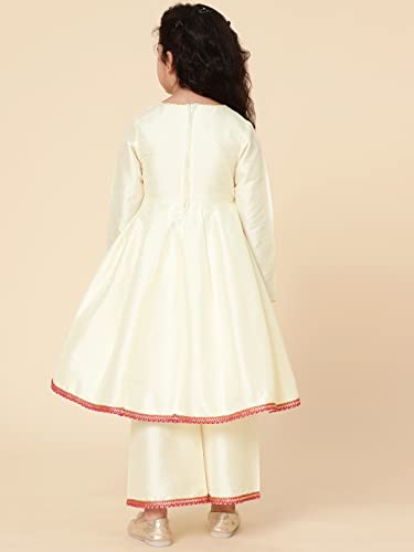 Image of A.T.U.N. (ALL THINGS UBER NICE) Girl's Cotton Anarkali Knee Length Kurta Pant with Dupatta Set