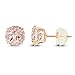 Genuine 14K Solid Rose Gold 4mm Round Natural Peach Morganite November Birthstone Stud Earrings