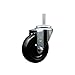 Soft Rubber Swivel Threaded Stem Caster w/4" x 1.25" Black Wheel and 5/8" Stem - 200 lbs Capacity/Caster - Service Caster Brand