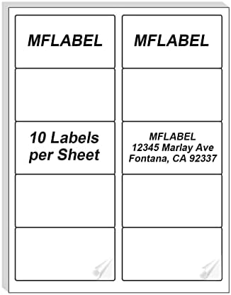 MFLABEL 2×4 Labels, 10-UP Shipping Address Labels, 2000 Labels,200 Sheets Labels for Printer, Internet Mailing Shipping Labels, Label Stickers, 2″ x 4″ FBA Labels for Laser/Inkjet Printer