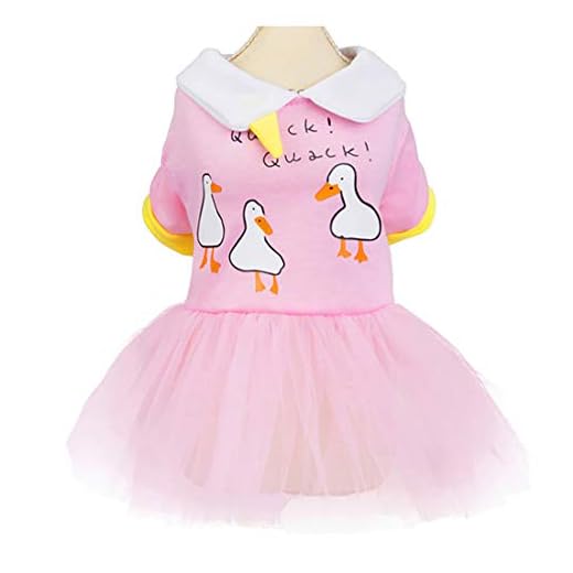 Vestido de Perro Falda de Perrito Falda de Tutú de Princesa Vestido de Lazo de Lujo de Encaje de Algodón Boda para Niña de Perro Pequeño (L,Rosado)