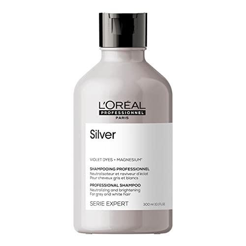 L Oréal Professionnel | Champú Neutralizador Para pelo gris, blanco o rubio claro, Silver, SERIE EXPERT, 300ml