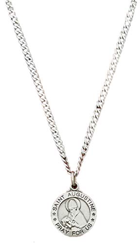 St Augustine Prayer Card With Medal Saint Catholic Christian Pendant Charm Patron2