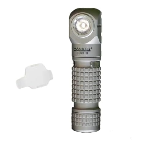 Manker E03H III 1200 Lumens, 6500K Cool White LED，Magnetic Tail,Rechargeable Portable Flashlight/Headlamp,Including Filter+Headband+Clip Cover