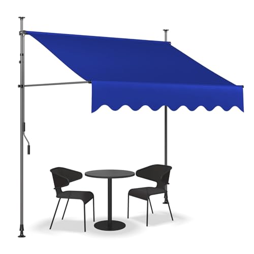 Auvent de jardin en polyester durable, store imperméable réglable de qualité