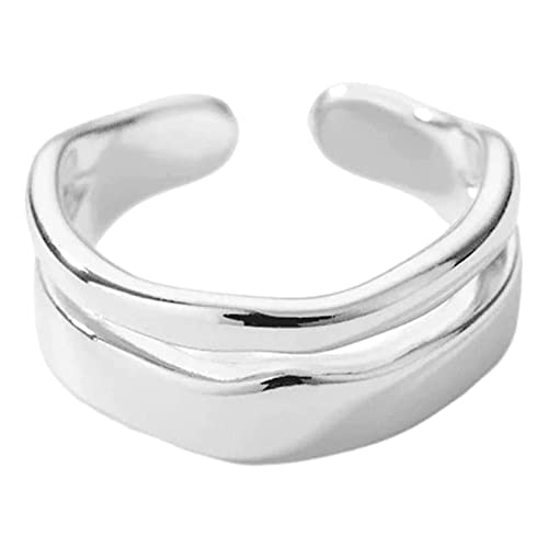 Abonda Doppelring für Damen,Offene Stressringe aus 925er Sterlingsilber | Verstellbare stapelbare Ringe im europäischen Stil für Freundesgeschenke, Sorgenring, Ehering Abonda Doppelring für Damen,Offene Stressringe aus 925er Sterlingsilber | Verstellbare stapelbare Ringe im europäischen Stil für Freundesgeschenke, Sorgenring, Ehering