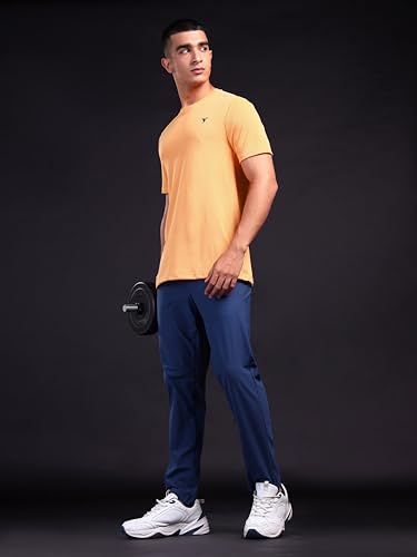 Image of TECHNOSPORT Men's Slim Fit Polyester Activewear Sports T-Shirt with Moisture-Wicking Comfort for Workout, Running & Gym