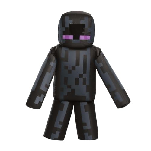 Inflatable Minecraft Enderman costume for kids fan operated blow up suit black