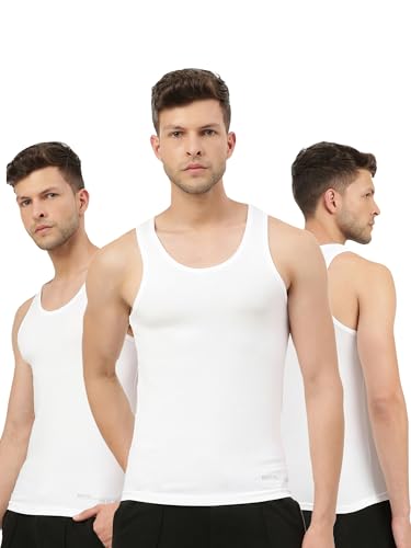 Image of Freecultr Vest for Men | Bamboo Sleeveless Super Soft Round Neck Gym Comfort Vests | Workout Regular Fit Innerwear | Breathable Sando with Long Hemline | Set of Three Pieces