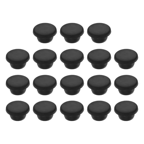 Image of MECCANIXITY 18pcs T-Shaped Silicone Plugs 19mm 3 /4 Inch Dia, Black | Snap in Plug Hole Seal Cover Round Rubber Stopper for 18.5-19mm Holes Kitchen Rubber Bulkheads Waterproof Sealing