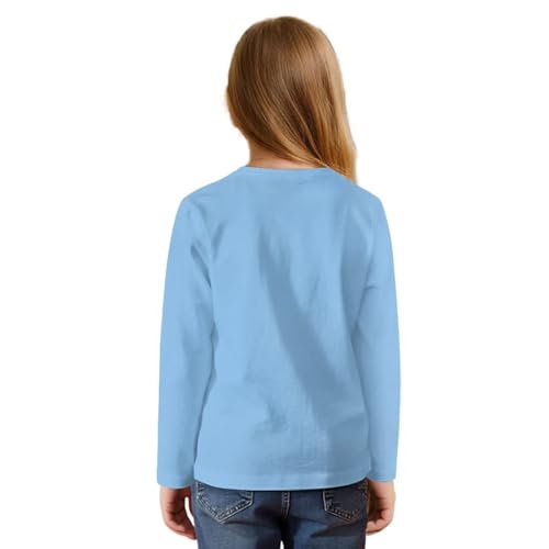 Kids Long Sleeve Shirts for Girls 5-12T Funny Graphic Tee Tie Knot Front Crewneck Pullover Tops Fall Outfits2
