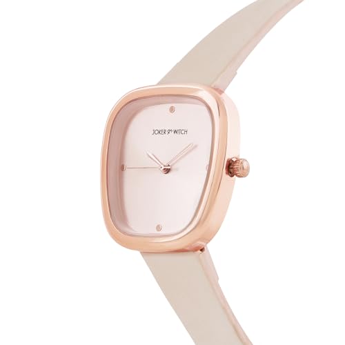 Image of Joker & Witch Verity 34mm Beige Dial 12mm Beige Faux Leather Watch for Women