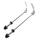 DEER U Road Mountain Bicycle MTB Wheel Hub Front and Rear Skewers Quick Release Clip Bolt Lever Axle QR 145/180 mm, a Pair (Silver)