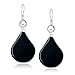 Chuvora 925 Sterling Silver Glass Jewelry Filigree Blue Abstract Art Curve Teardrop Design Dangle Hook Earrings for Women