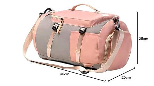 Storite Nylon 25Cm Small Imported Lightweight Waterproof Duffle Bag, Rucksack Travel Bag For Women With Separate Wet Pocket & Shoes Compartment, Backpack Carry Luggage Bag(43 x 25 x 26 CM) 7 31jnucQKS+L
