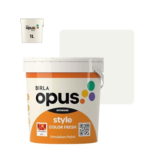 Image of Birla Opus Style Color Fresh Interior Emulsion Paint (1L, Introspection Color, Smooth Matte Finish)-Fade, peel-off and Chalking resistant-For Bedroom, Living room, Interior Walls