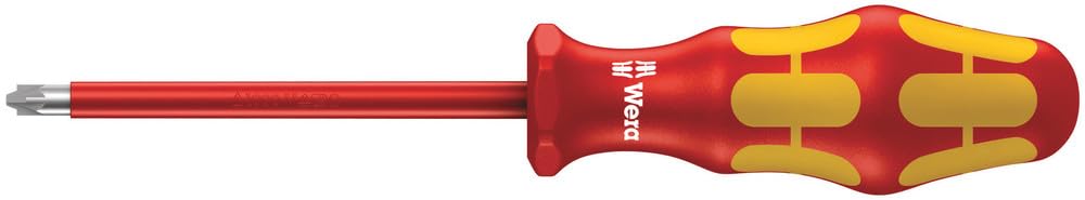 Wera Kraftform Plus 165I VDE Insulated Pozi Slot Screwdriver PZ2 / Slotted 100mm