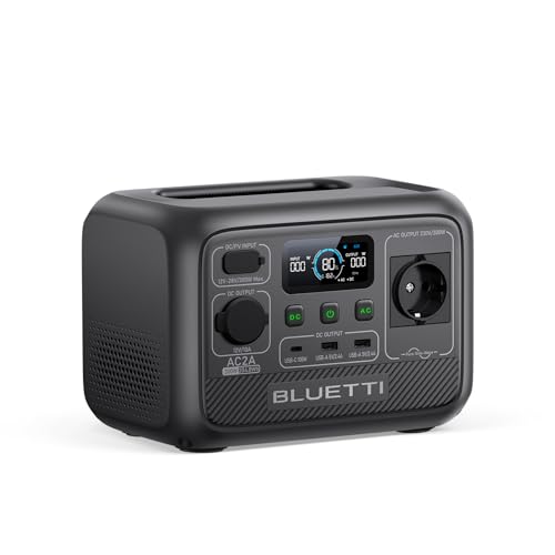 BLUETTI Tragbare Powerstation AC2A, 204Wh LiFePO4 Akku 300W (600W Power Lifting) AC Ausgang,...