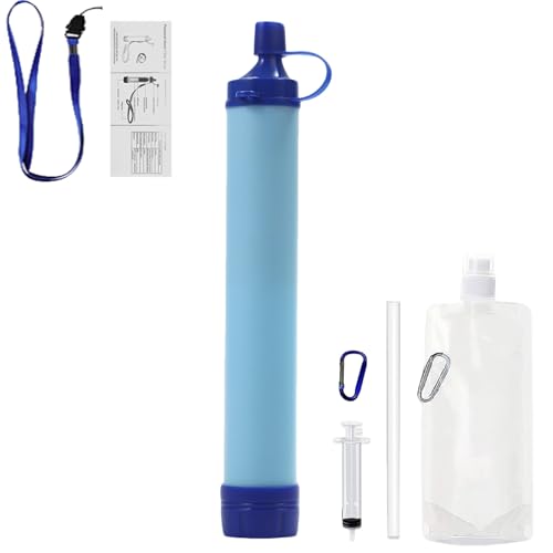 Primitive Labs Water Filter Survival Filtration Portable Gear Emergency Preparedness Supply for Drinking Hiking Camping Team Family Outing (1PCS)
