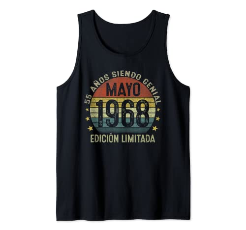 Regalo 55 Años Cumpleaños Hombre Mujer Hecho En Mayo 1968 Camiseta sin Mangas