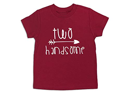 Second Birthday Shirt Two Handsome Shirt 2nd Birthday Tee (Red, 2T)