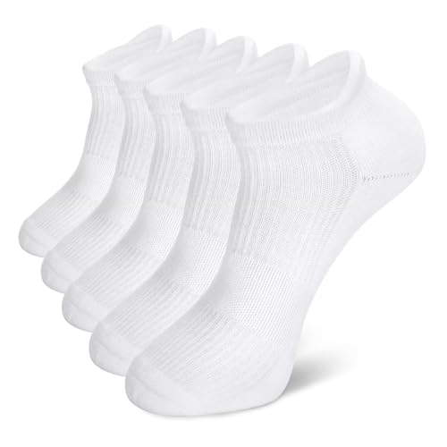 Ankle Athletic Socks for Men, Cushioned Cotton No Show Socks for Women, Moisture Wicking Odor Free for Running