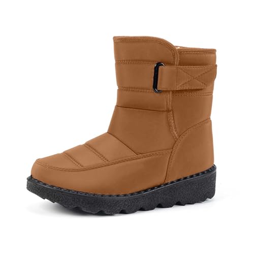 Bottes de neige femme avec doublure polaire chaude pour l'hiver décontracté