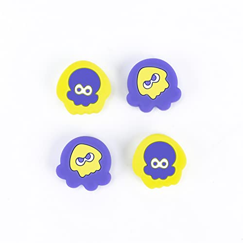 4PCS Cute Shockproof Thumb Grip Caps for Switch Lite & Switch & Switch OLED Splatoon, Soft Silicone