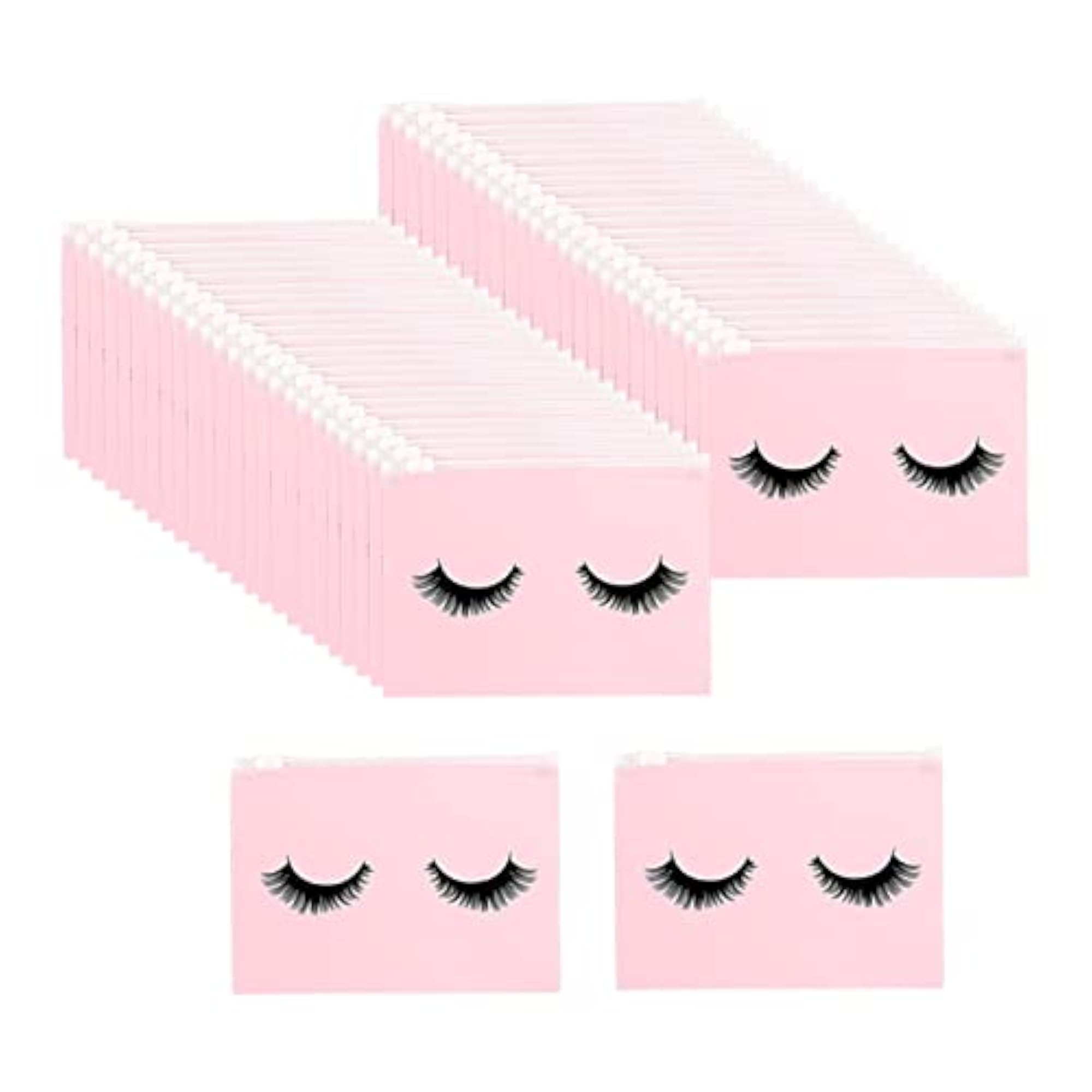 Adorable 50 Count Lash Makeup Bags with Zipper