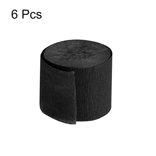 Meccanixity Crepe Paper Streamer Party Streamer Decorations 1.77 Inch Wide 32Ft Long For Various Birthday Party Wedding Festival Party Decorations, Black Pack Of 6 #TOP2