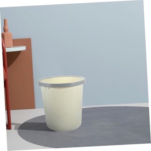 Caneca de basura rectangular beige para oficina y hogar miniatura 5