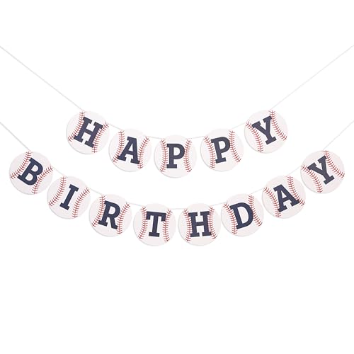 Image of Baseball Happy Birthday Banner,Baseball First /1st Birthday Decoration | Rookie Of The Year Banner,Sporty Birthday Decor