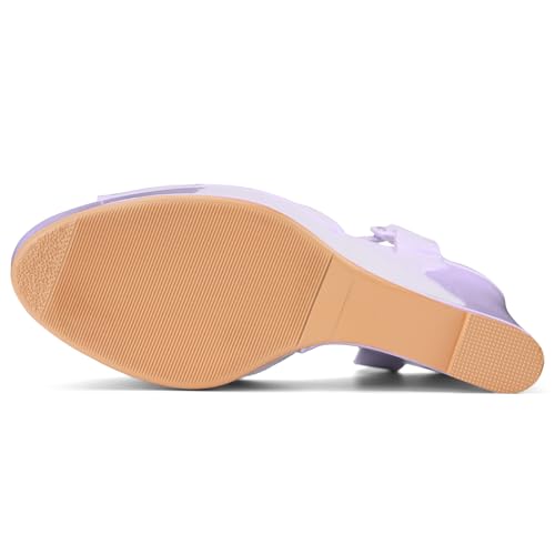 Image of Women's Dressy Platform Wedge Sandals Gold Wedges Peep Toe Patent High Heels Slingback Heeled Comfortable Ankle Strap Shoes
