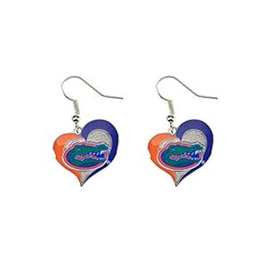 Aminco NCAA Florida Gators Swirl Heart Earrings