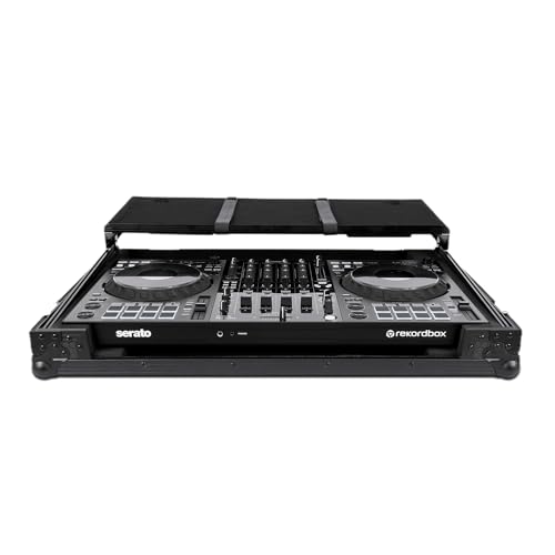 Headliner Pitch Black Flight Case Compatible with Pioneer DJ DDJ-FLX10 with Laptop Platform & Wheels