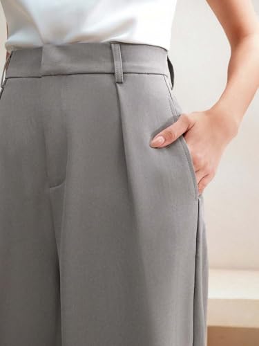 Image of KOTTY Trendy Beige High Rise Formal Straight Trousers for Women's Wardrobe Essential