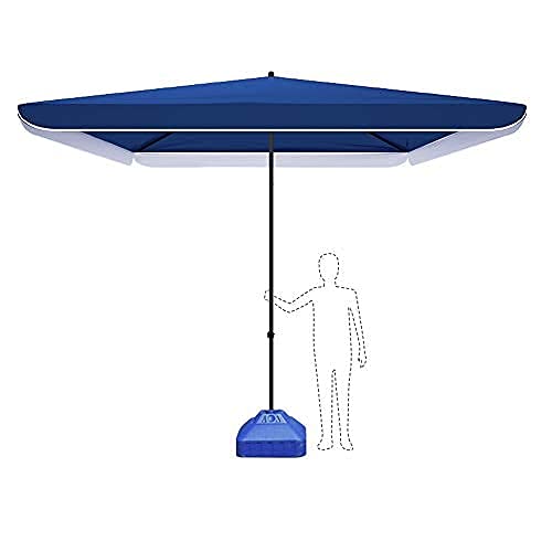 Sombrilla de altura ajustable con base estable para un uso comercial