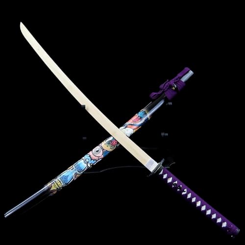 ZHAOMEI Espada Samurai con Vaina, Hoja de Bambú Natural, Katana de Madera para Kendo, Iaido, Artes Marciales, Entrenamiento, Decoración, Accesorios de Rendimiento-104CM