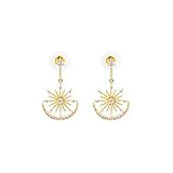 Pendientes colgantes con brillantes de Star Moon hechos de aleación de alta calidad, cómodos de llevar.