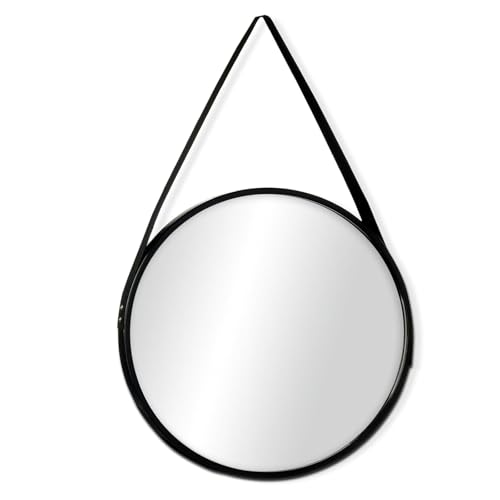 CHELY INTERMARKET Espejo Redondo Negro de Pared 60x60 cm/MOD-R001. Ideal para Colgar en el baño o recibidor