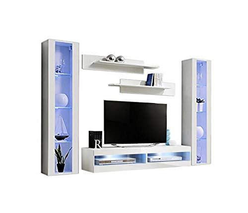 MEBLE FURNITURE & RUGS Fly AB2 34TV Wall Mounted Floating Modern Entertainment Center