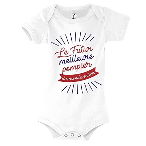Body bébé futur pompier Planetee en coton bio confortable