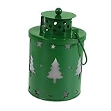 FONDOTIN LED Weihnachtslaterne Grüne Dekorative Hängelampe mit Energiesparenden Leds Sicherer...