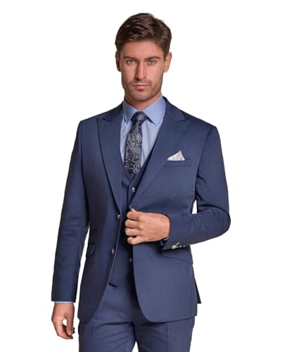 Costume trois pièces bleu homme ensemble slim formel