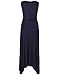 OUGES Women's V Neck Sleeveless Summer Casual Long Maxi Dresses(Navy,XL)