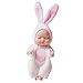 F Fityle Dormir bébé poupée en Forme d'animal Porte-clés Accessoires Porte-clés Porte-clés Peluche Pendentif Chiffres pour Fille Cadeaux de noël décoration - Lapin