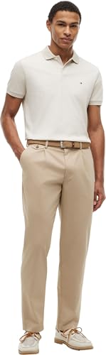 Tommy Hilfiger Herren Poloshirt Kurzarm Liquid Cotton mit Knopfleiste, Beige (Heathered Oatmilk), XXL – Ansicht 5