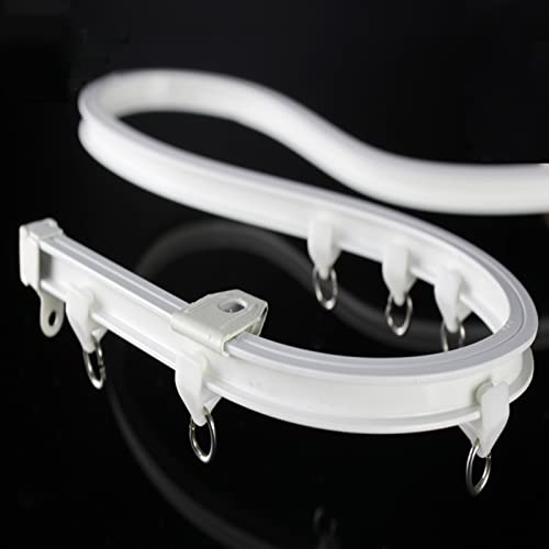 Rail de rideau blanc flexible pour corriger les murs arrondis et angles complexes